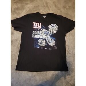VTG Reebok NY Giants Super Bowl XLII 3X Super Bowl Champions‎ T-Shirt XL Black